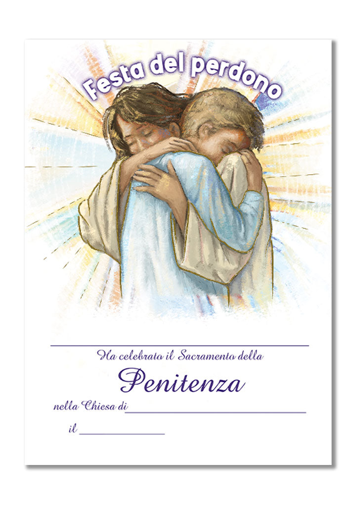 Diploma in carta pergamena Riconciliazione da compilare. Dimensioni 18x24 cm