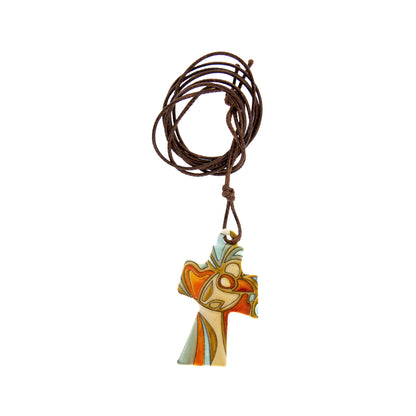 Ciondolo effetto ceramica con cartoncino. Per Confessione, Comunione, Cresima. Dimensioni 2x3,5 cm