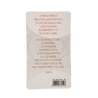 Ciondolo effetto ceramica con cartoncino. Per Confessione, Comunione, Cresima. Dimensioni 2x3,5 cm