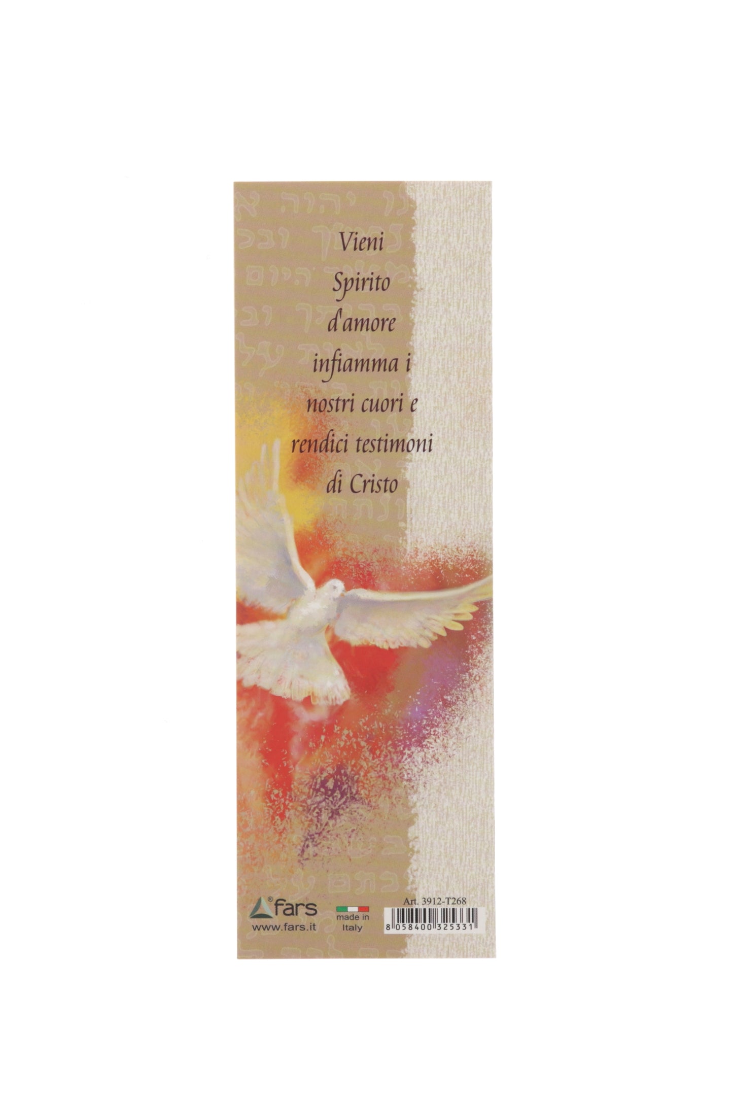 Segnalibro plastificato con applicazione in legno per Comunione e Cresima 22 cm
