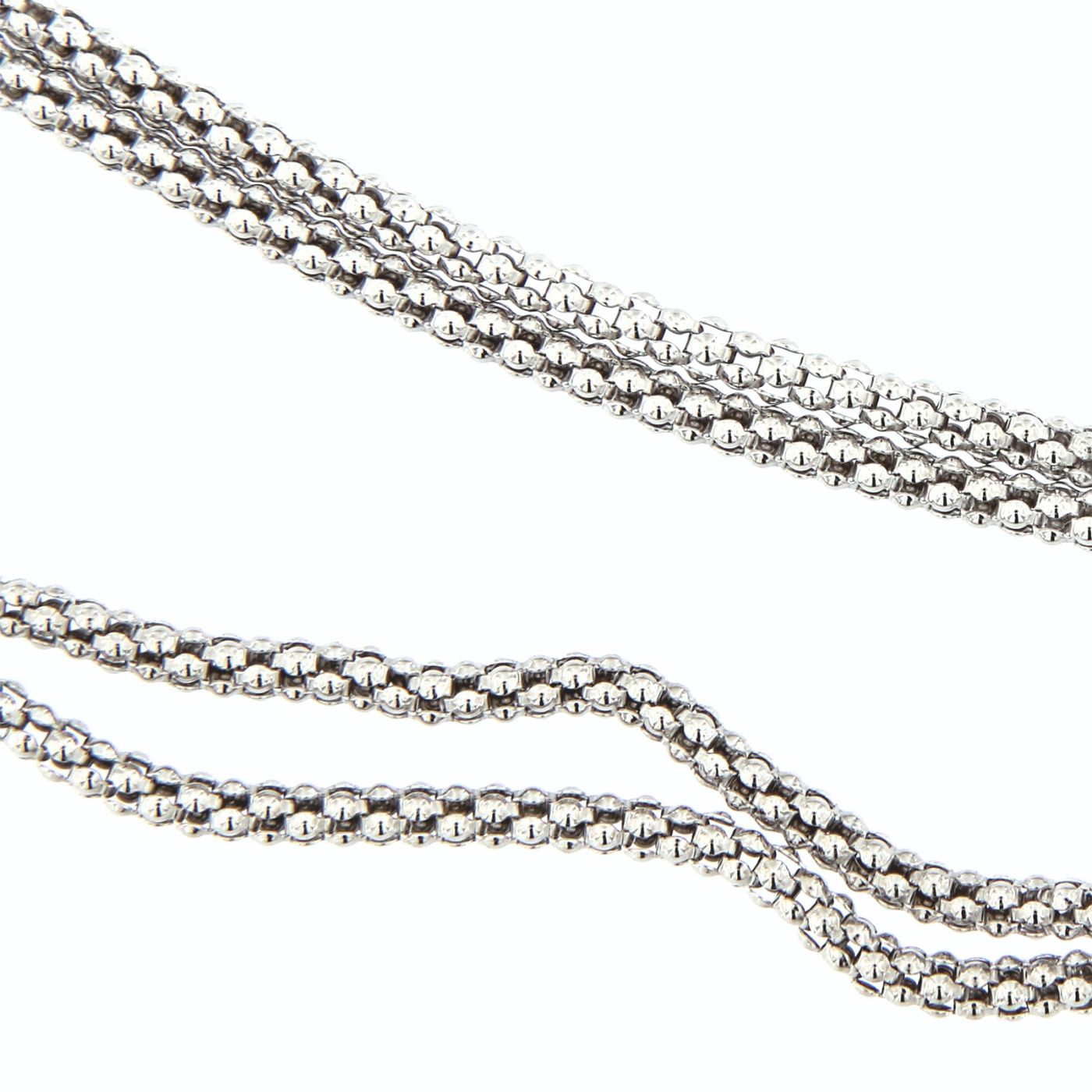 Bracciale Fede, Speranza, Carità a doppia maglia in argento 925. Lunghezza 17+3 cm