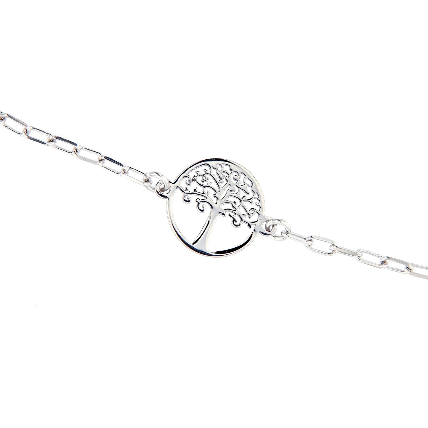 Bracciale Albero della Vita in argento 925. Lunghezza 17+3 cm
