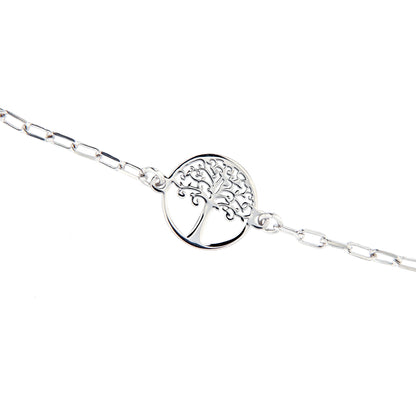 Bracciale Albero della Vita in argento 925. Lunghezza 17+3 cm