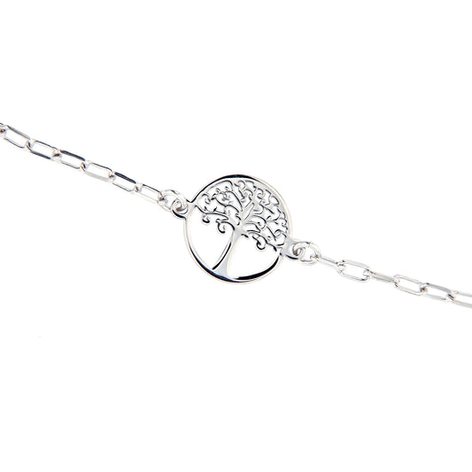Bracciale Albero della Vita in argento 925. Lunghezza 17+3 cm