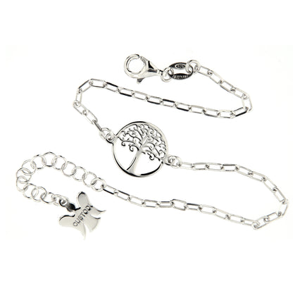 Bracciale Albero della Vita in argento 925. Lunghezza 17+3 cm
