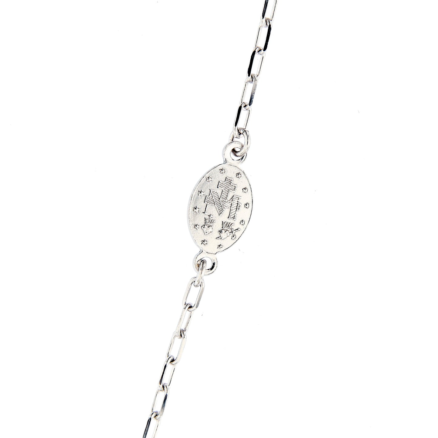 Bracciale medaglia Miracolosa in argento 925. Lunghezza 17+3 cm