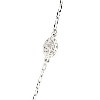 Bracciale medaglia Miracolosa in argento 925. Lunghezza 17+3 cm