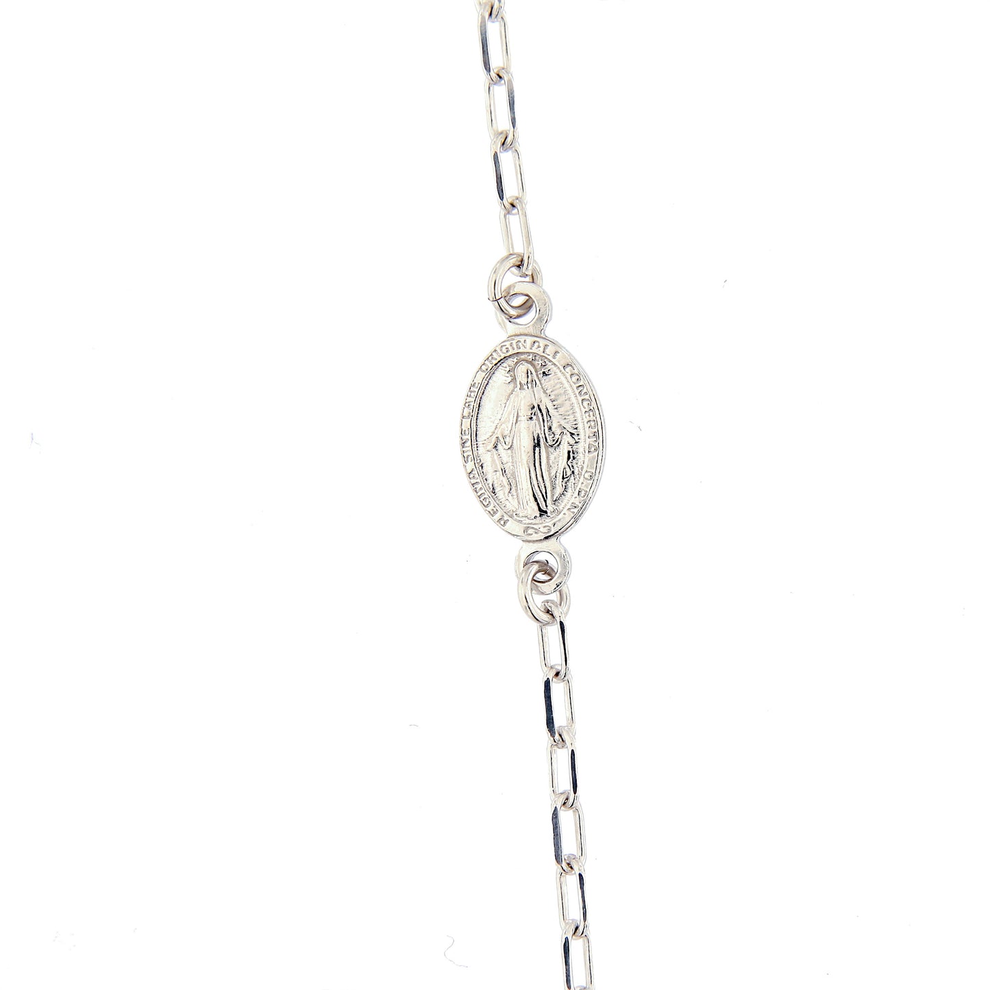 Bracciale medaglia Miracolosa in argento 925. Lunghezza 17+3 cm
