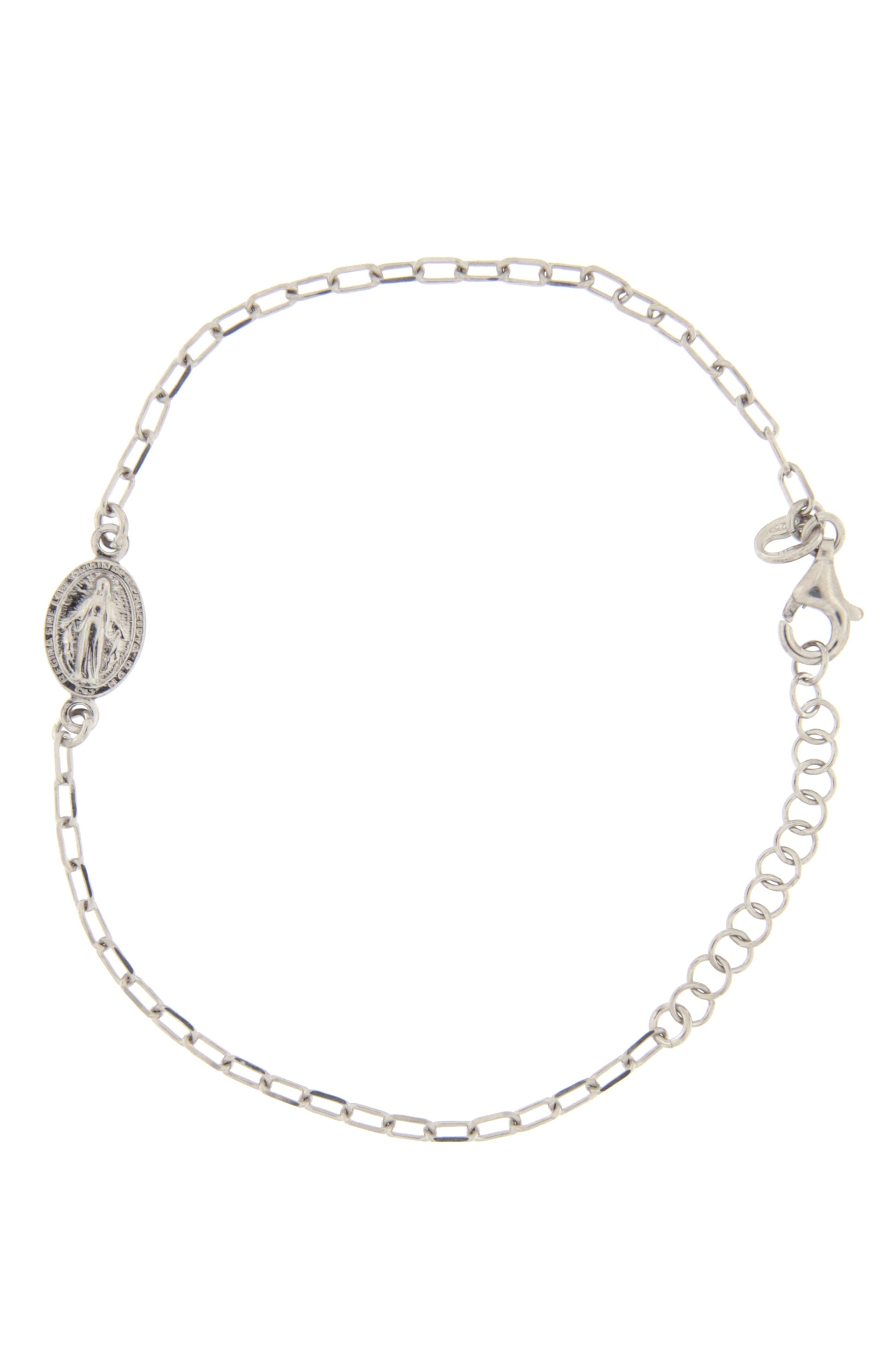 Bracciale medaglia Miracolosa in argento 925. Lunghezza 17+3 cm