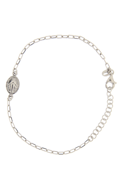 Bracciale medaglia Miracolosa in argento 925. Lunghezza 17+3 cm