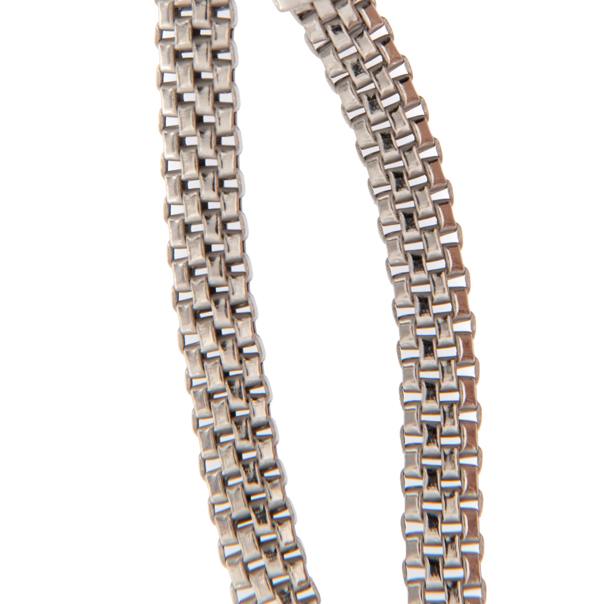 Bracciale maschile a maglia larga in argento 925. Lunghezza 17+3 cm