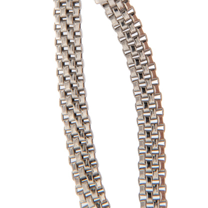 Bracciale maschile a maglia larga in argento 925. Lunghezza 17+3 cm