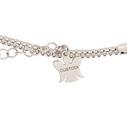 Bracciale maschile a maglia larga in argento 925. Lunghezza 17+3 cm