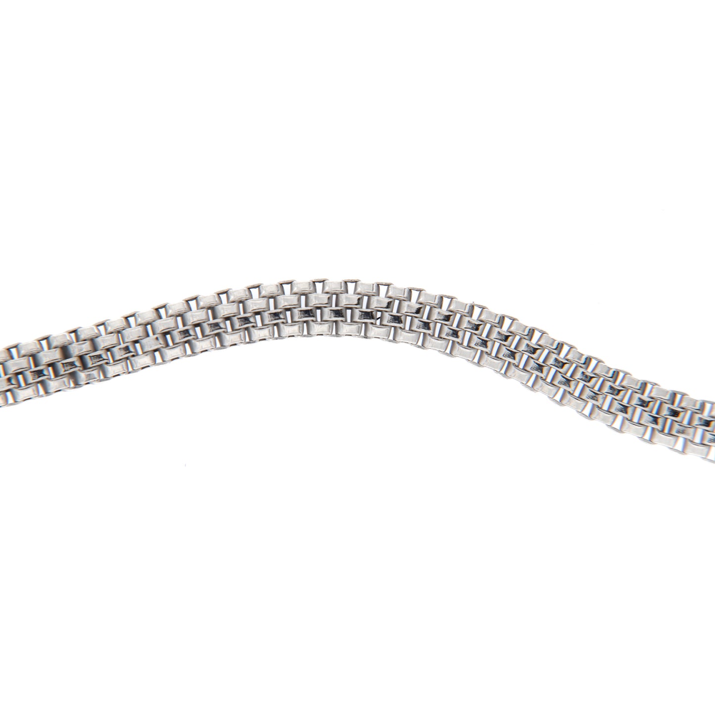 Bracciale maschile a maglia larga in argento 925. Lunghezza 17+3 cm