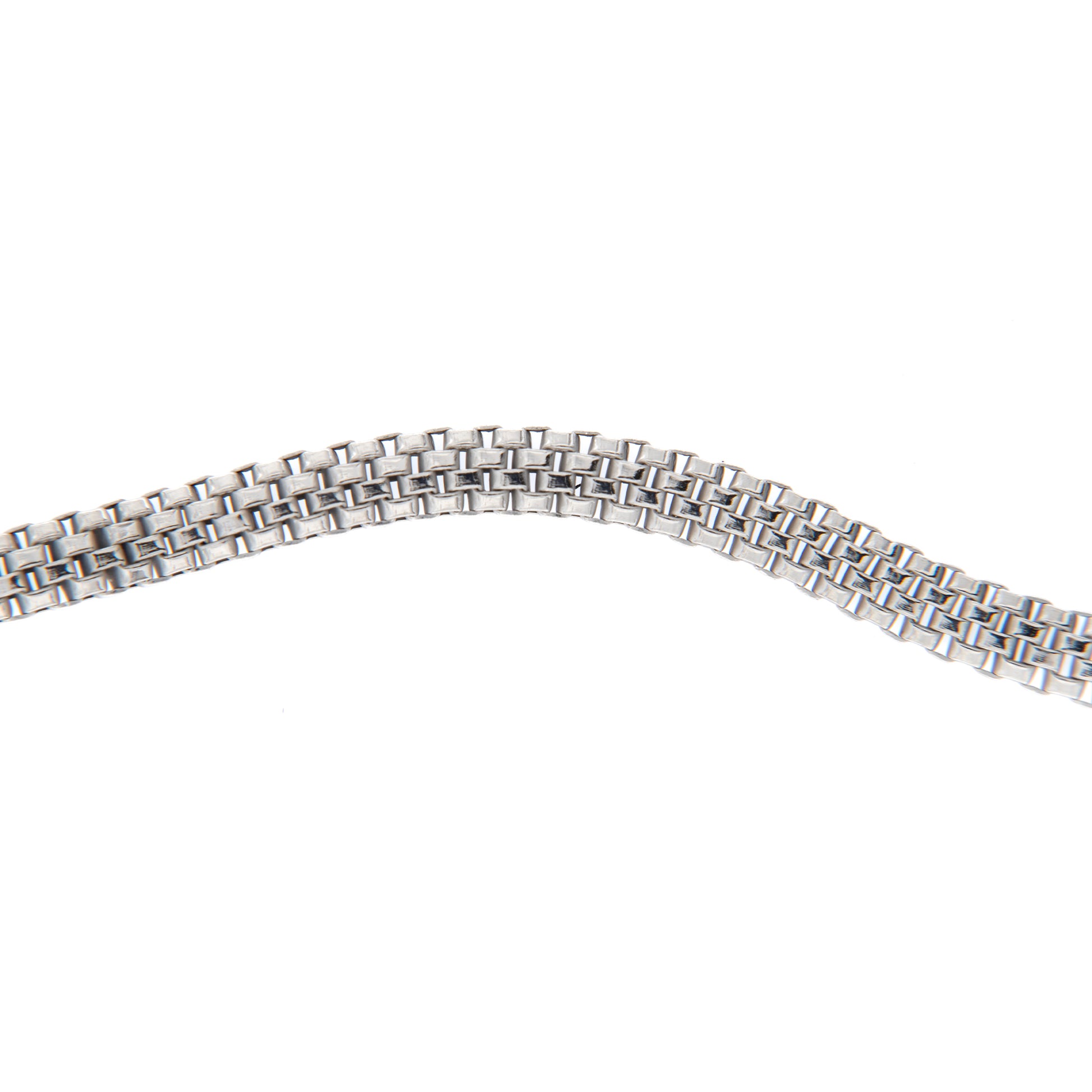 Bracciale maschile a maglia larga in argento 925. Lunghezza 17+3 cm