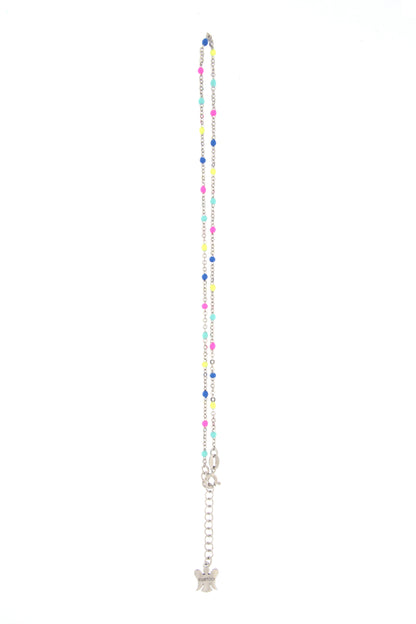 Catenina bimbo/bimba in argento 925 con elementi smaltati colorati fluo