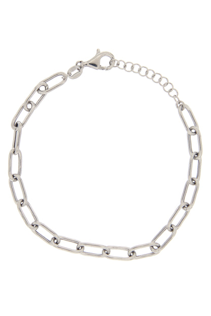 Bracciale base per ciondoli in argento 925. Lunghezza 17+3 cm