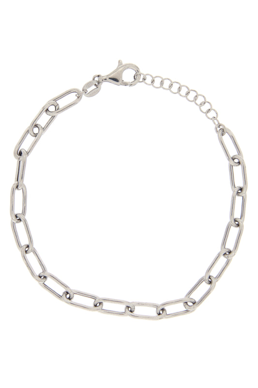 Bracciale base per ciondoli in argento 925. Lunghezza 17+3 cm