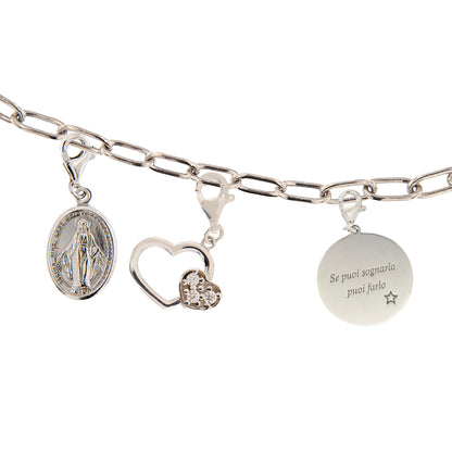 Ciondolo con incisione "Se puoi sognarlo puoi farlo" in argento 925. Diametro 2 cm