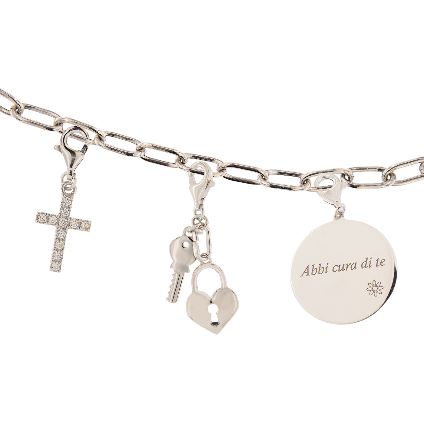 Ciondolo Chiave e lucchetto in argento 925