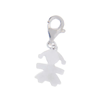 Ciondolo Bambina in argento 925. Dimensioni 1x0,6 cm