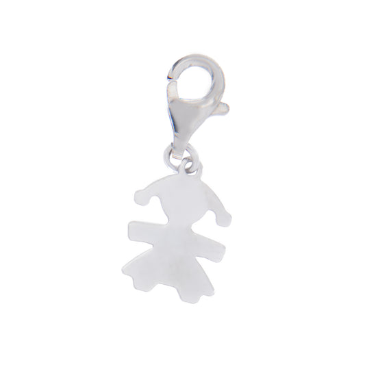 Ciondolo Bambina in argento 925. Dimensioni 1x0,6 cm
