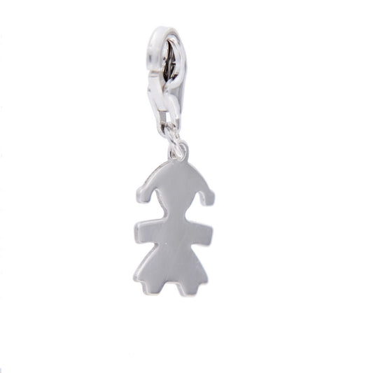 Ciondolo Bambina in argento 925. Dimensioni 1x0,6 cm