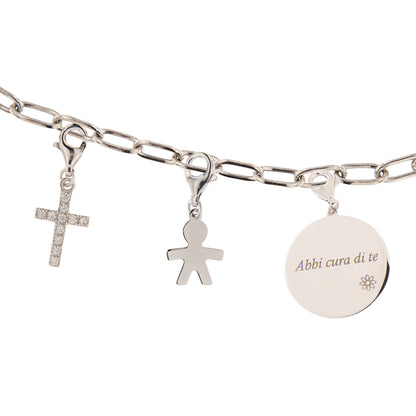 Ciondolo Bambino in argento 925. Dimensioni 1x0,6 cm