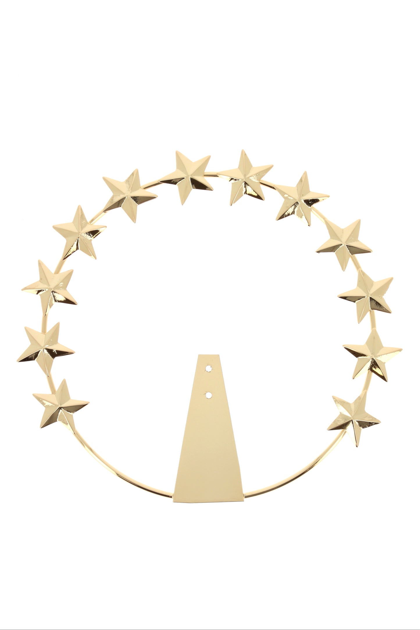 Stellario in ottone con 12 stelle a 5 punte. Diametro 22 cm