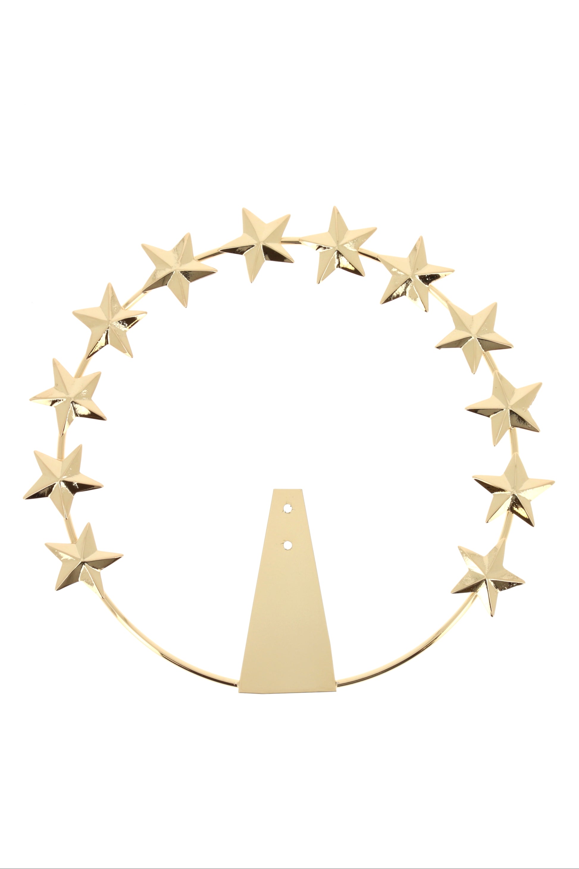 Stellario in ottone con 12 stelle a 5 punte. Diametro 14 cm