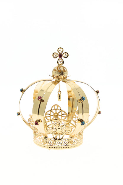 Corona Madonna di Fatima in filigrana e 4 fasce di ottone con proiettile. Diametro 5 cm