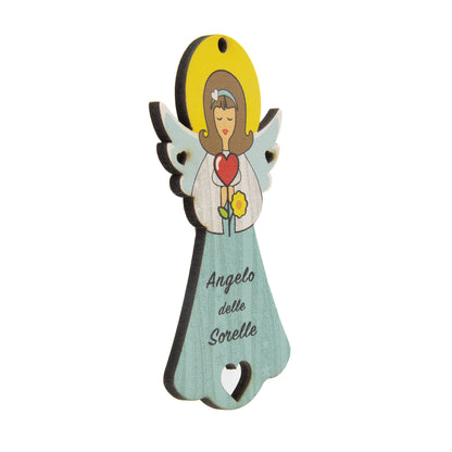 Angelo delle Sorelle con magnete e cordoncino  9x5 cm
