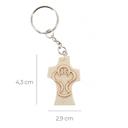 Ricordino Comunione/Cresima - portachiavi croce in resina Altezza 4,3 cm