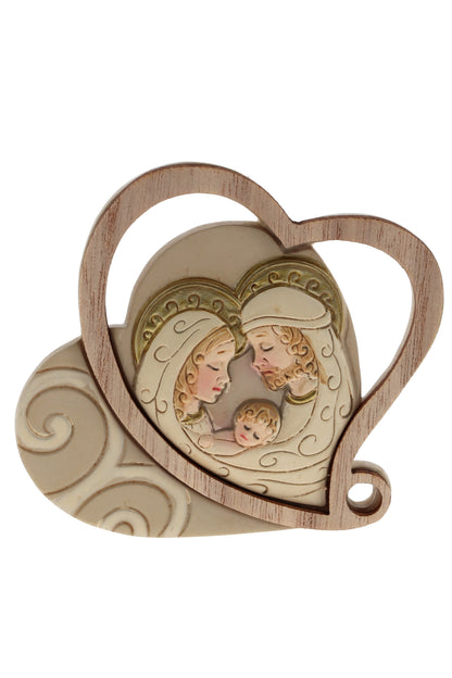Ricordino Comunione/Cresima/Matrimonio - icona cuore in resina. Altezza 8 cm