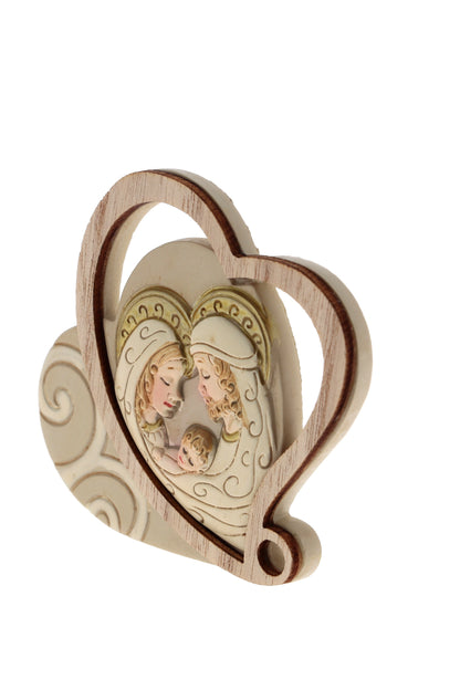 Ricordino Comunione/Cresima/Matrimonio - icona cuore in resina. Altezza 8 cm