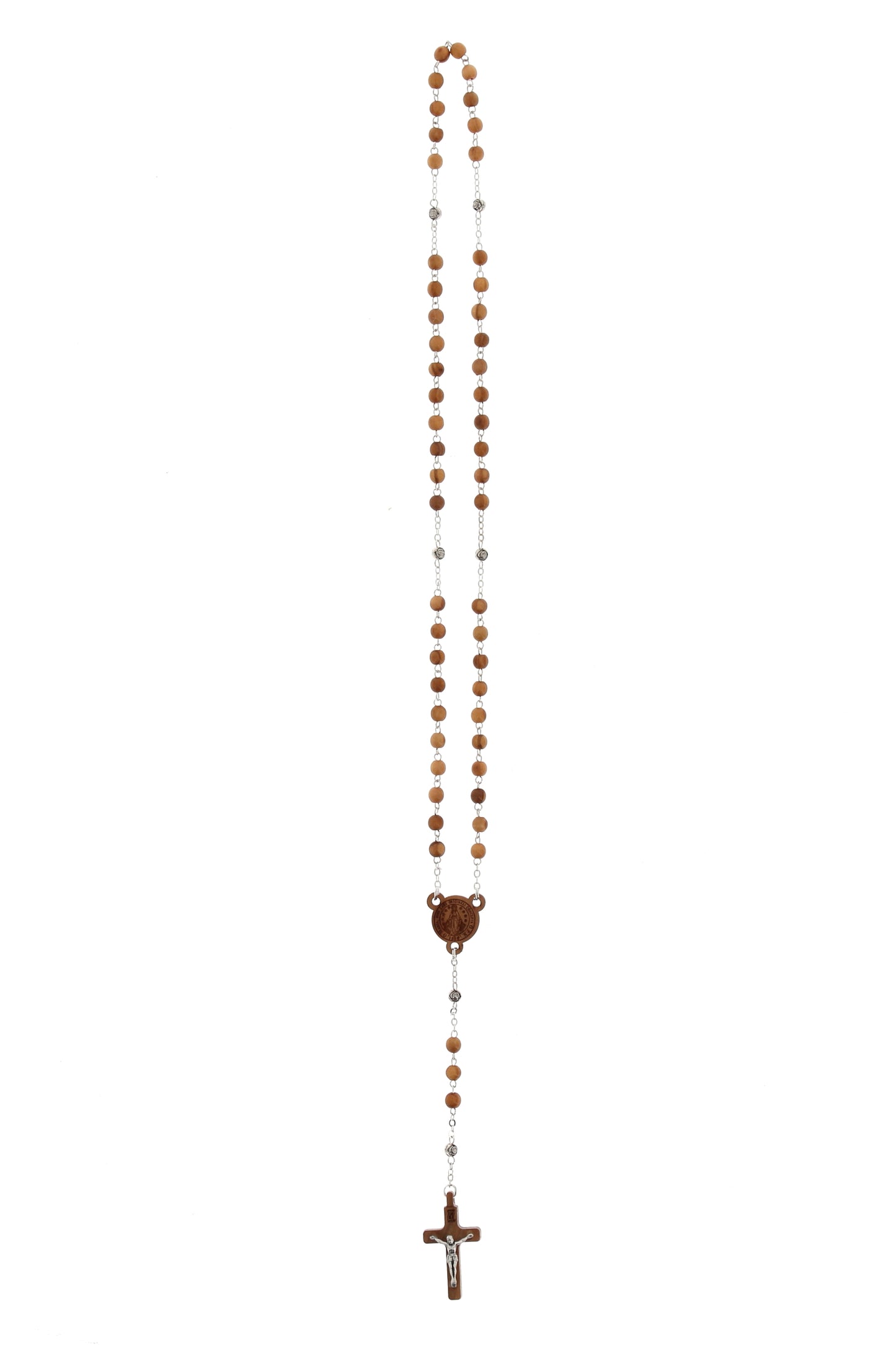 Cofanetto in legno d'ulivo medaglia Miracolosa con corona abbinata. Diametro 5 e altezza 3 cm