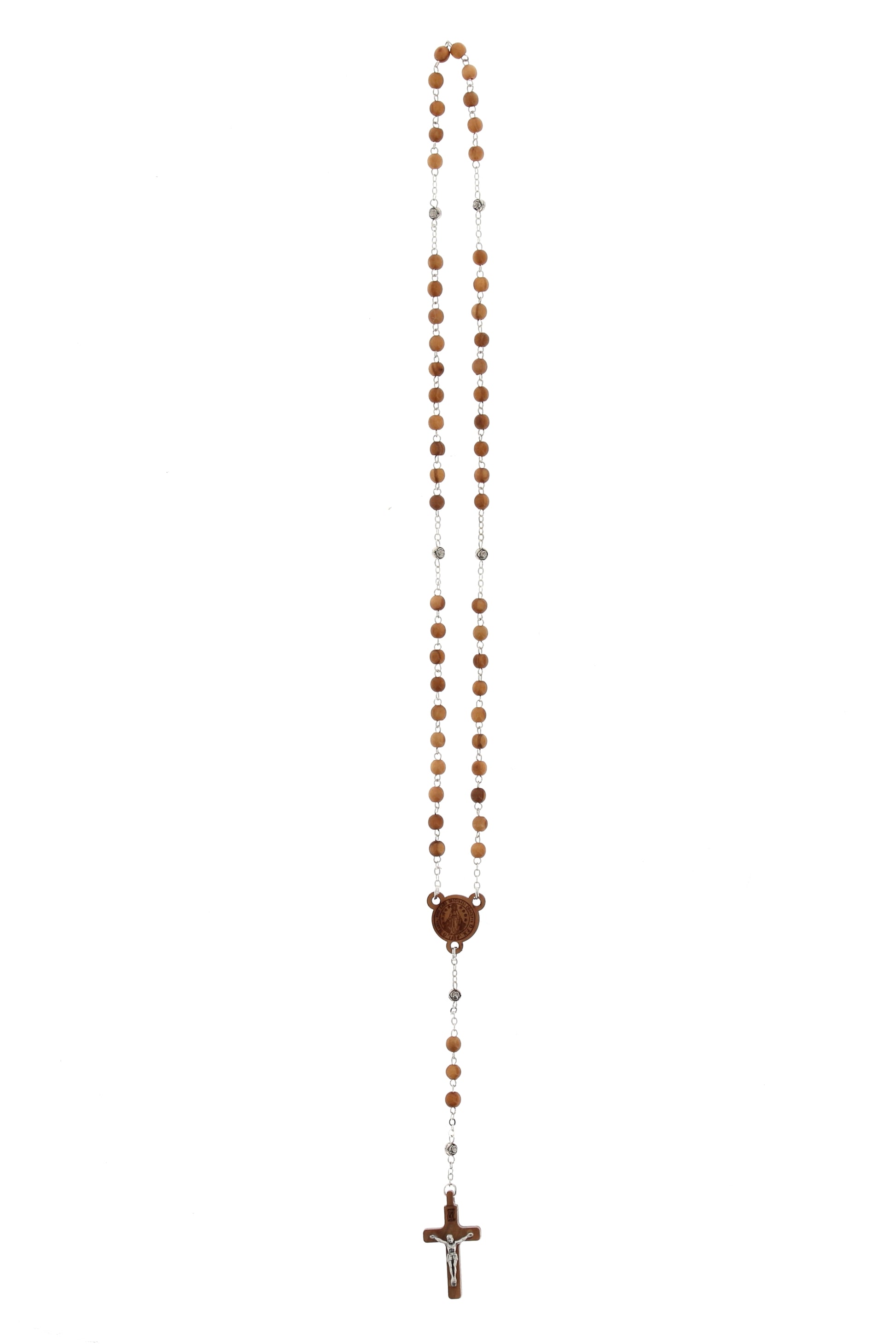 Cofanetto in legno d'ulivo medaglia Miracolosa con corona abbinata. Diametro 5 e altezza 3 cm