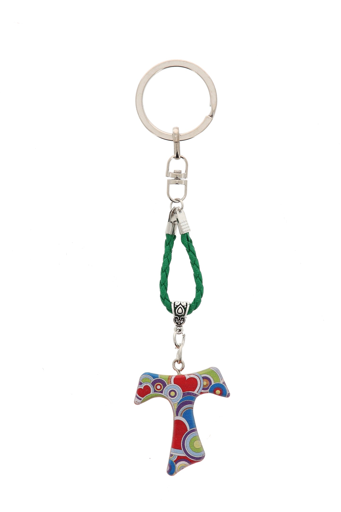 Portachiavi Tau colorato. Lunghezza 15 cm
