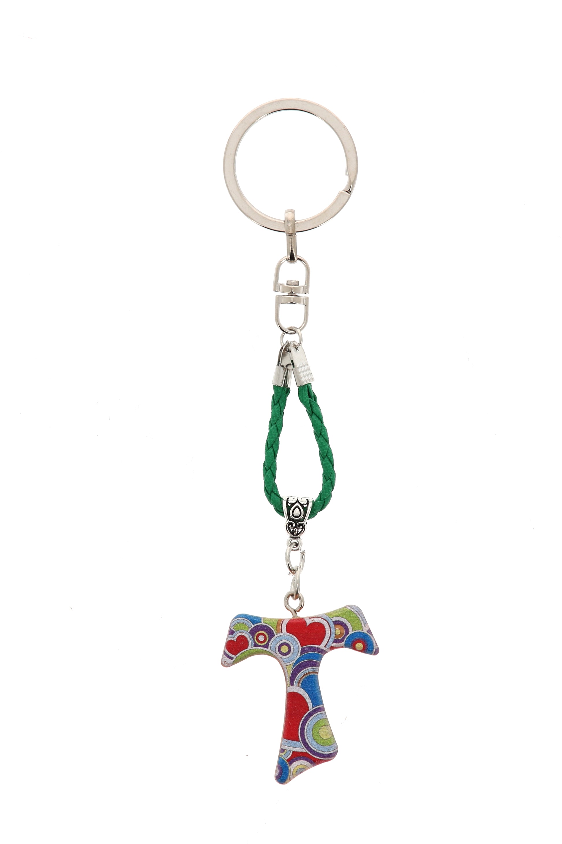 Portachiavi Tau colorato. Lunghezza 15 cm