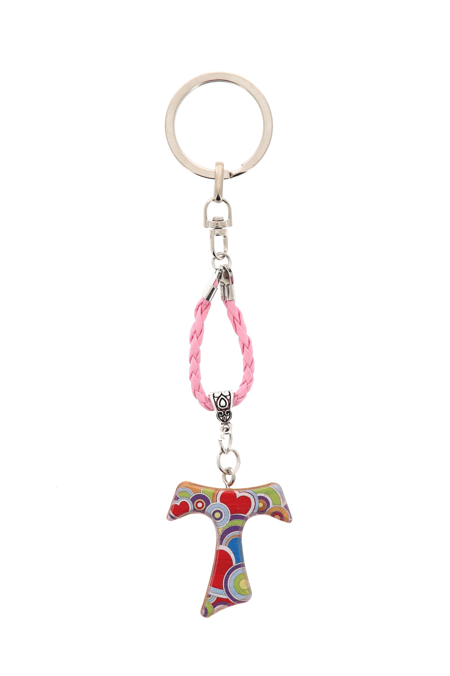 Portachiavi Tau colorato. Lunghezza 15 cm