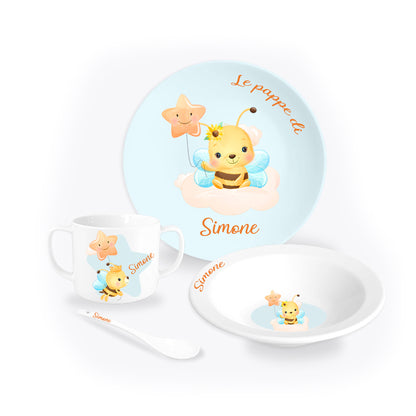 Set pappa personalizzabile in porcellana bianca