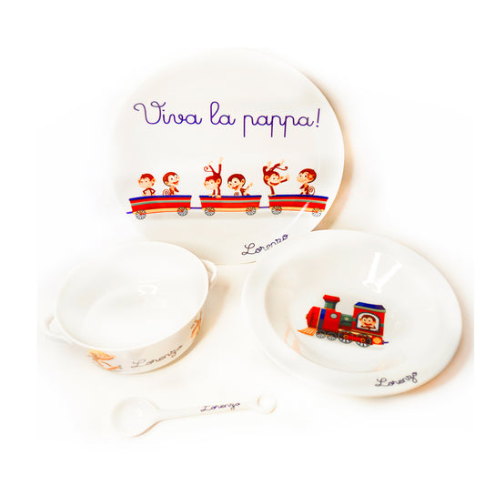 Set pappa personalizzabile in porcellana bianca