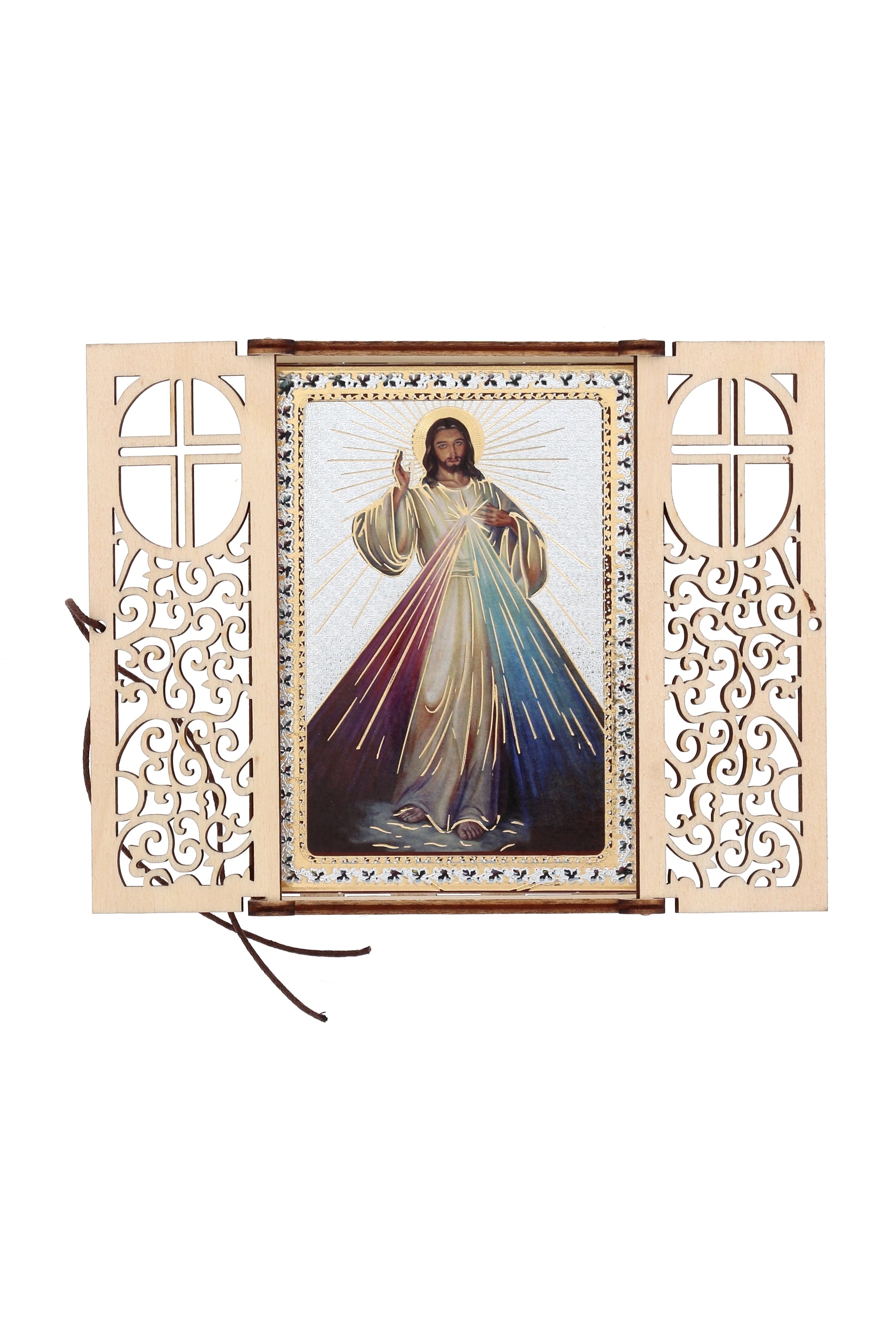 Altarino devozionale comprensivo di candela, corona e libretto - Gesù Confido in Te 11x15x4 cm
