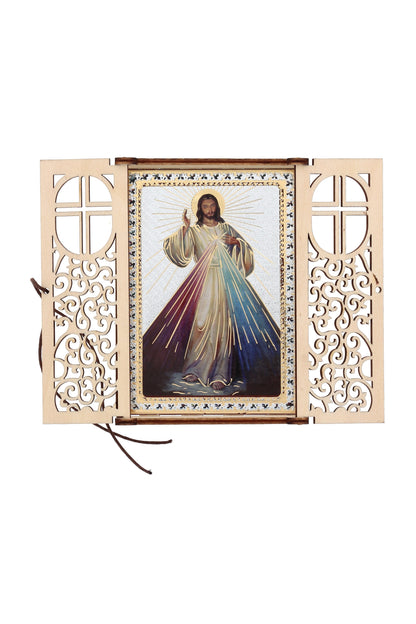 Altarino devozionale comprensivo di candela, corona e libretto - Gesù Confido in Te 11x15x4 cm