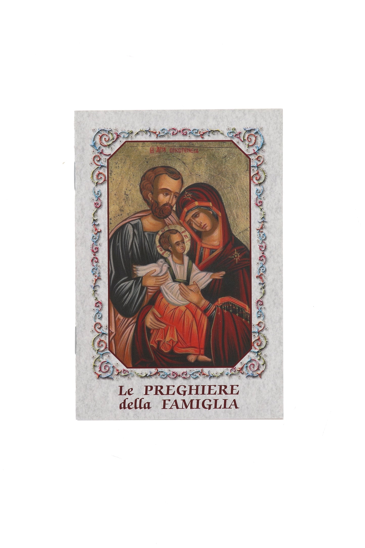 Altarino devozionale comprensivo di candela, corona e libretto abbinato Sacra Famiglia 11x15x4 cm
