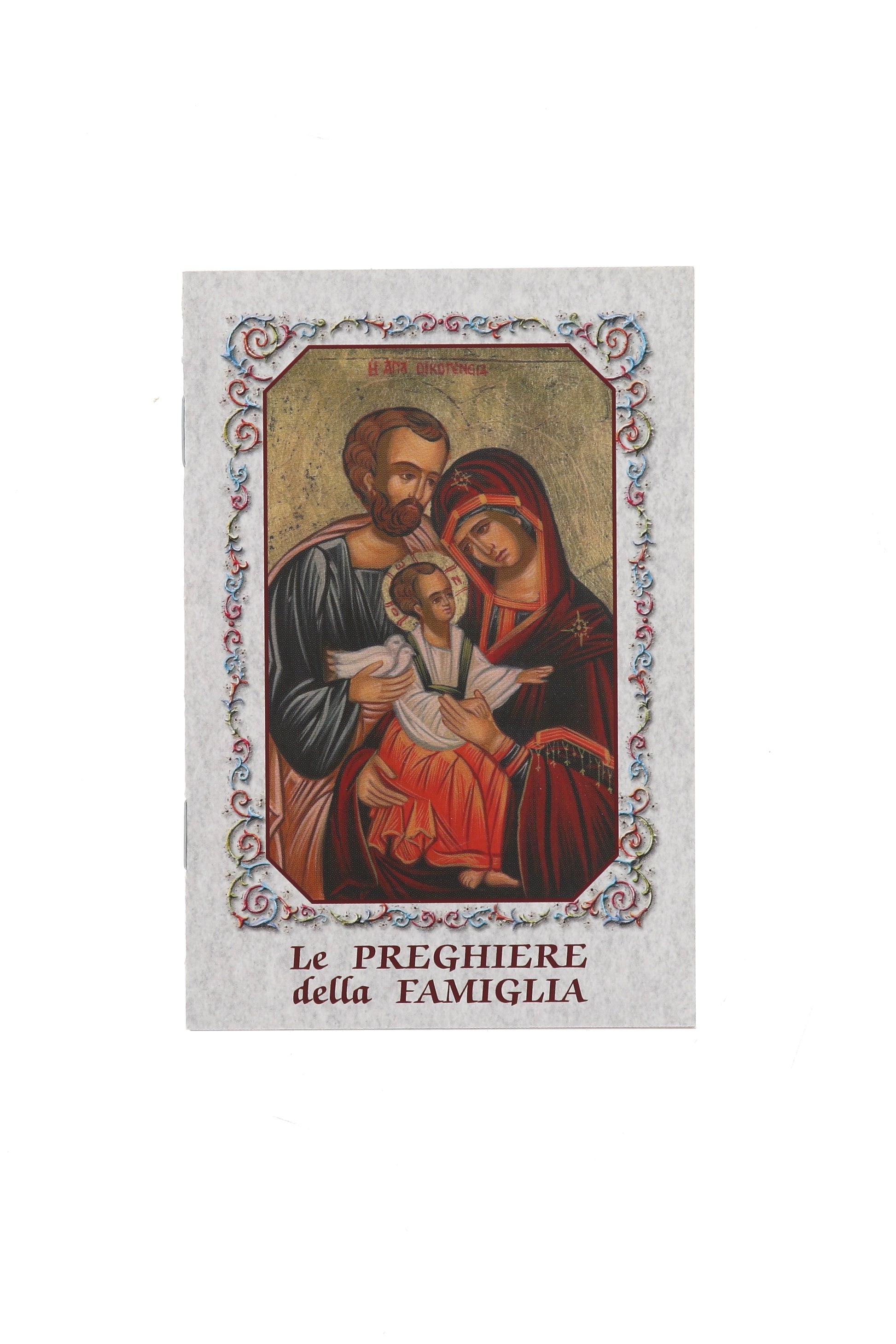 Altarino devozionale comprensivo di candela, corona e libretto abbinato Sacra Famiglia 11x15x4 cm

