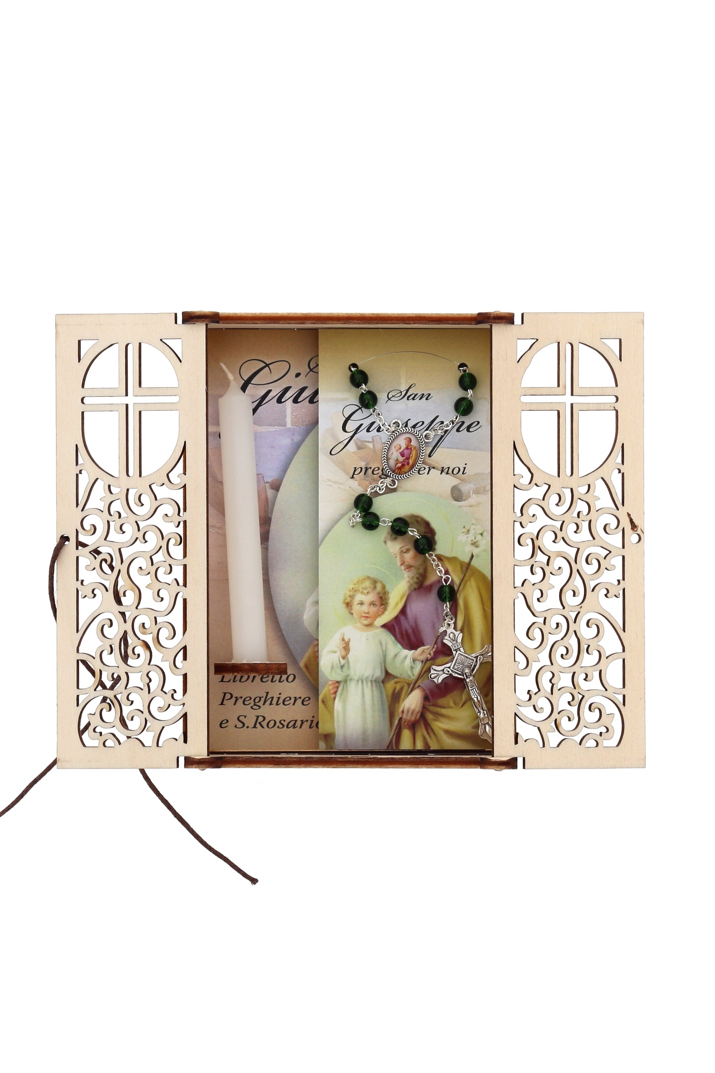 Altarino devozionale comprensivo di candela, corona e libretto - San Giuseppe 11x15x4 cm