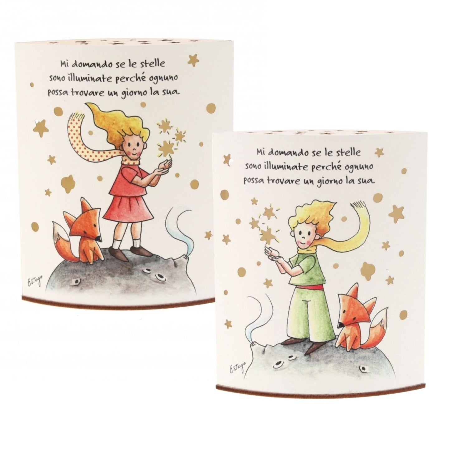 Lampada da compagnia in carta, Piccolo Principe. Altezza 16 cm