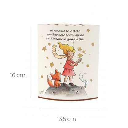 Lampada da compagnia in carta, Piccolo Principe. Altezza 16 cm