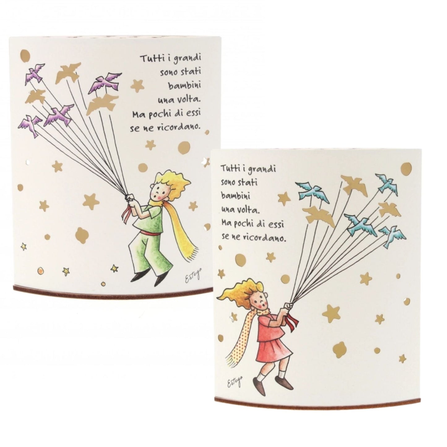 Lampada da compagnia in carta, Piccolo Principe. Altezza 16 cm